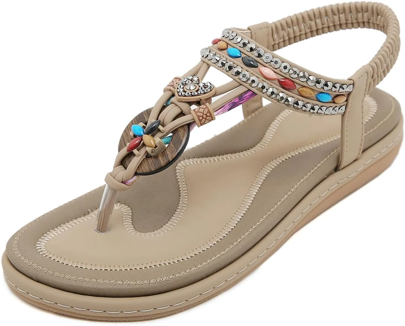 Womens Sandals Comfort Summer Shoes Bohemian Outdoor Beach Walking Flat Sandals