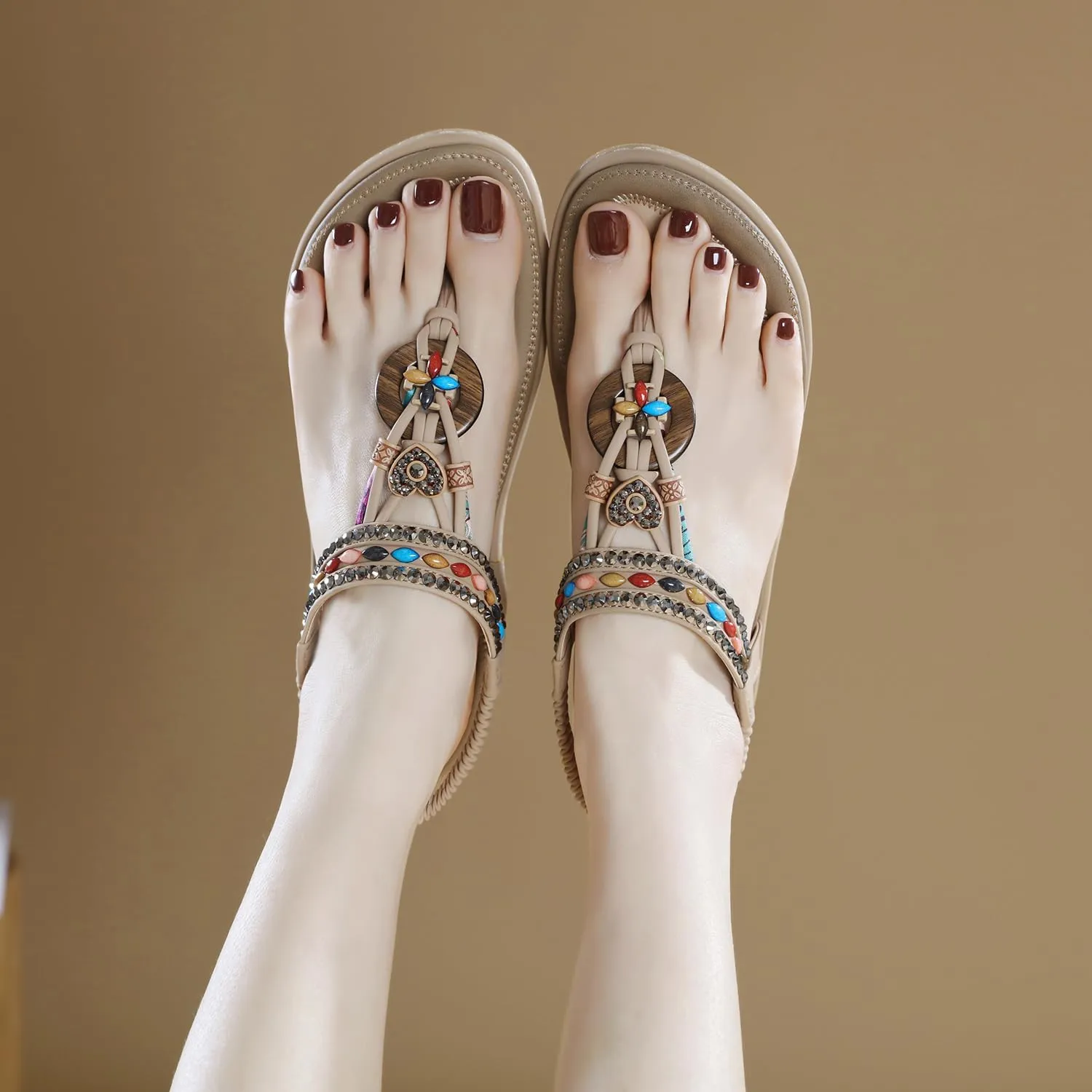 Womens Sandals Comfort Summer Shoes Bohemian Outdoor Beach Walking Flat Sandals