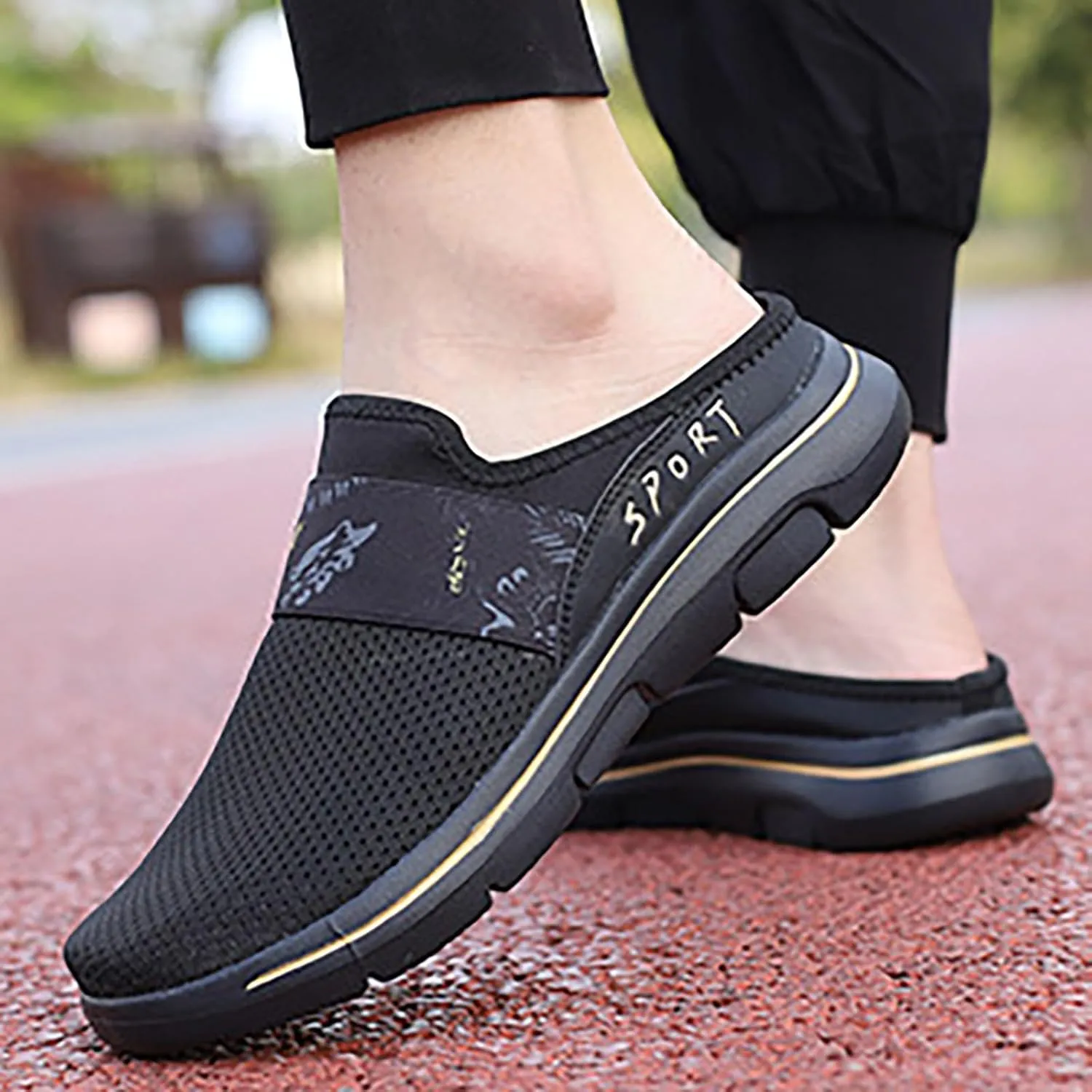 Women's Slip-on Mule Sneakers Lightweight Slip On Shoes Women Wide Width Men Casual Shoes Men's Fashion Sneakers Black Tennis Shoe Trainers Shoe