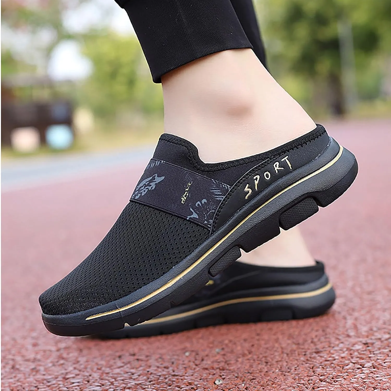 Women's Slip-on Mule Sneakers Lightweight Slip On Shoes Women Wide Width Men Casual Shoes Men's Fashion Sneakers Black Tennis Shoe Trainers Shoe