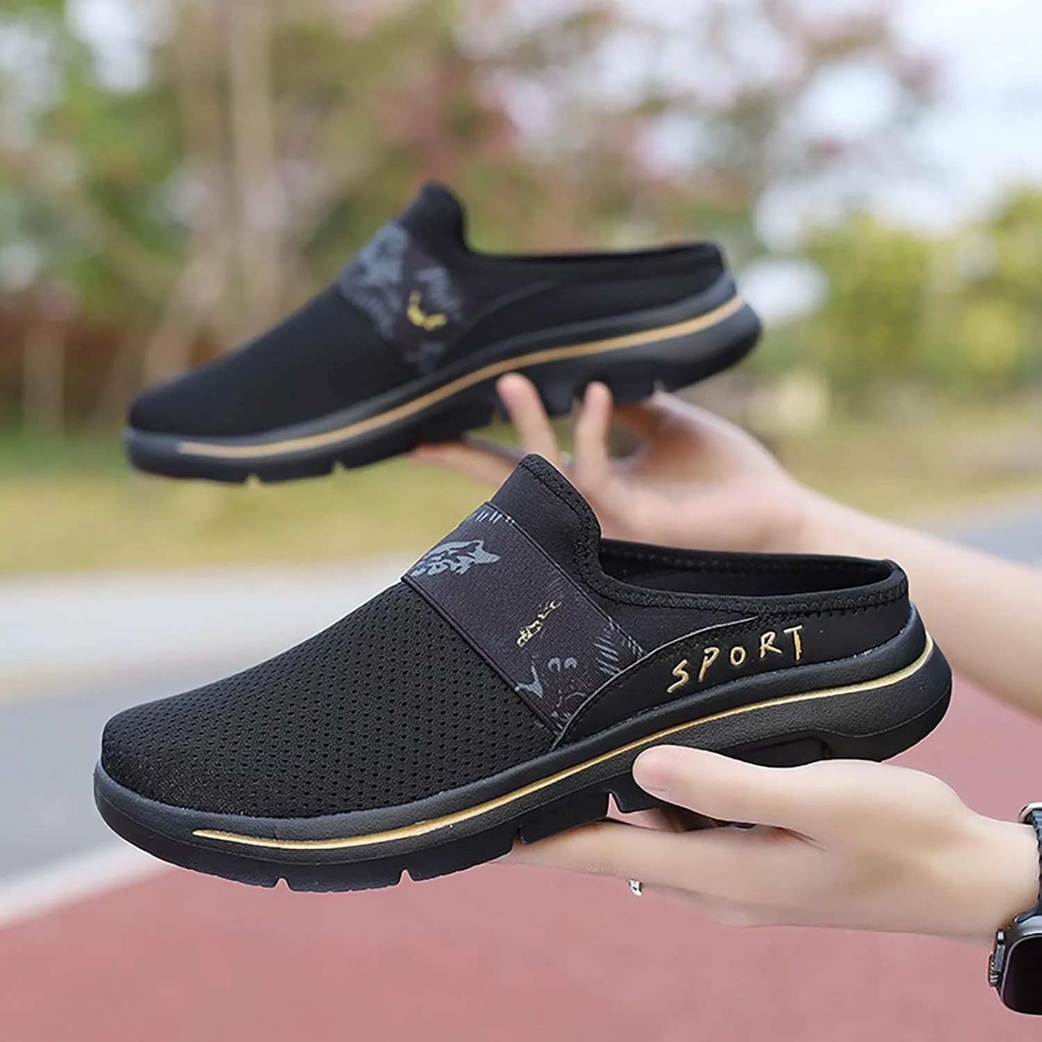 Women's Slip-on Mule Sneakers Lightweight Slip On Shoes Women Wide Width Men Casual Shoes Men's Fashion Sneakers Black Tennis Shoe Trainers Shoe