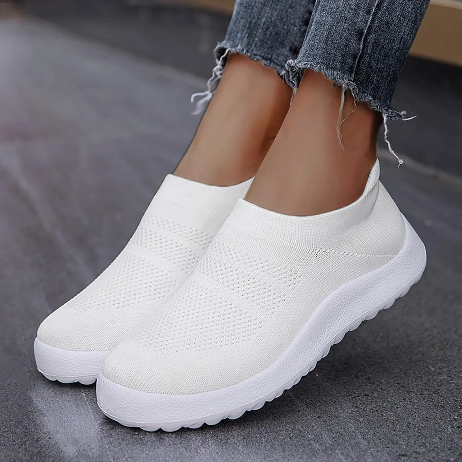 Womens Slip On Walking Shoes Non Slip Running Shoes Running Shoes for Women Mesh Breathable Men's Casual Shoes Dress Sneakers Platform Tennis Shoe Trainers Shoe