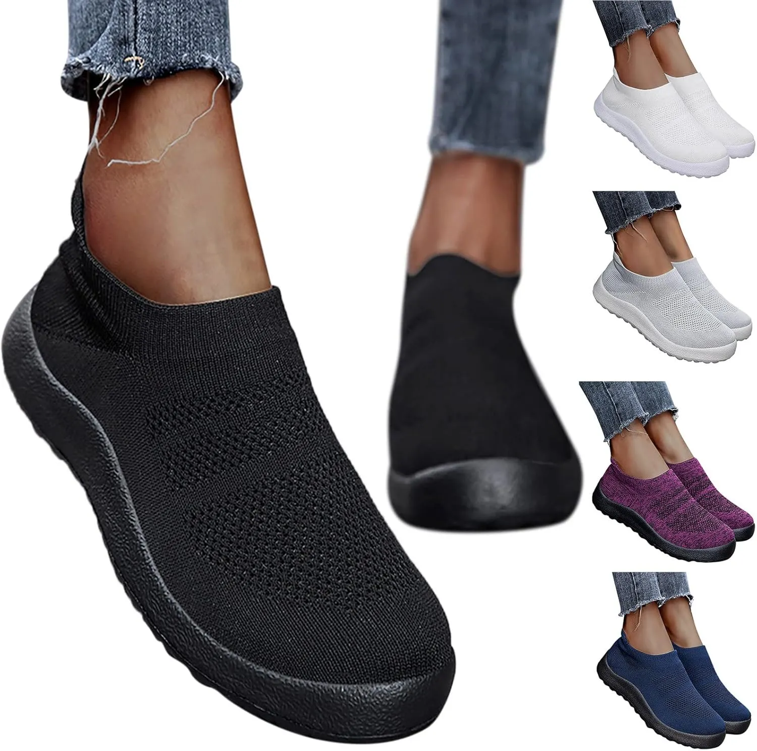 Womens Slip On Walking Shoes Non Slip Running Shoes Running Shoes for Women Mesh Breathable Men's Casual Shoes Dress Sneakers Platform Tennis Shoe Trainers Shoe