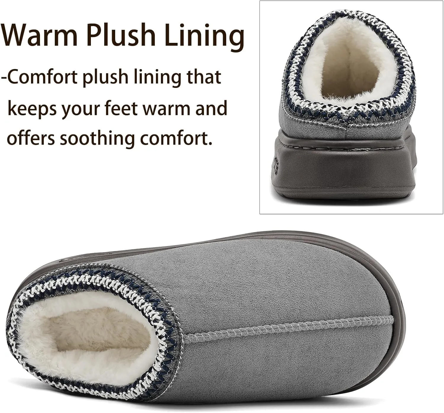 Women's Slippers Fluffy Winter House Shoes Platform Mini Boots Lined Short Ankle Boots Indoor Outdoor