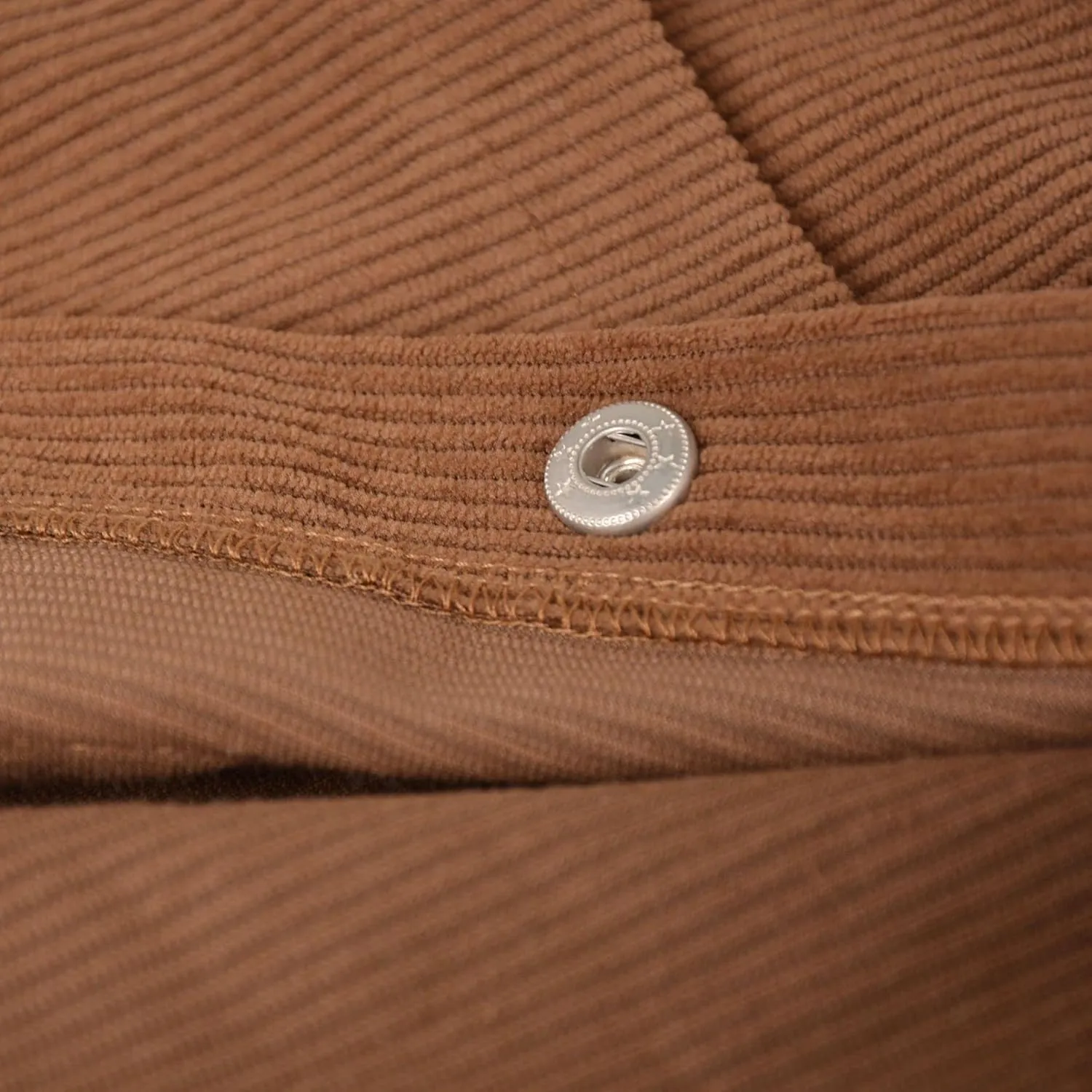Women's Spring Fall High Waist Corduroy A-Line Slim Button Front Solid Color Midi Skirts