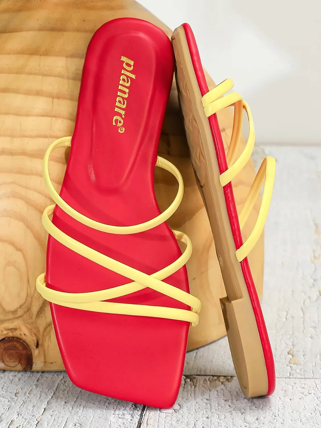Women's Strappy Sandals – Open-Toe Square-Toe Slides – Fashionable Low-Heel Party Shoes