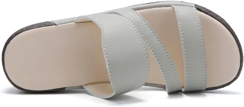 Women's Summer Fashion Platform Sandals - Slip on Outdoor Slides Slippers Shoes - Casual Wedge Sandals for Women
