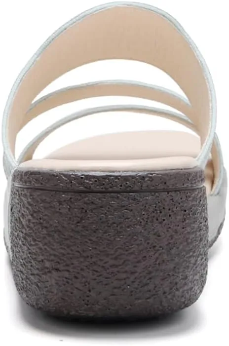 Women's Summer Fashion Platform Sandals - Slip on Outdoor Slides Slippers Shoes - Casual Wedge Sandals for Women