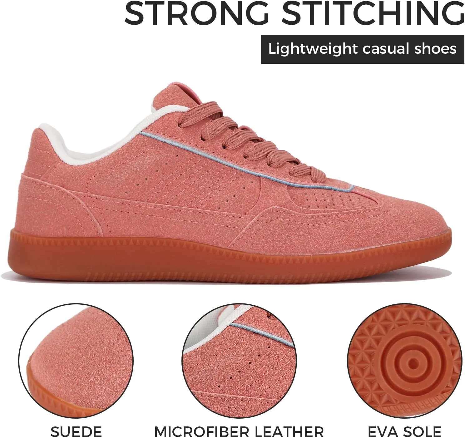 Women's Tennis Skate Sneakers Fashion Classic Retro Gum Sole Shoes Casual Walking Footwear Anti Slip Trainers