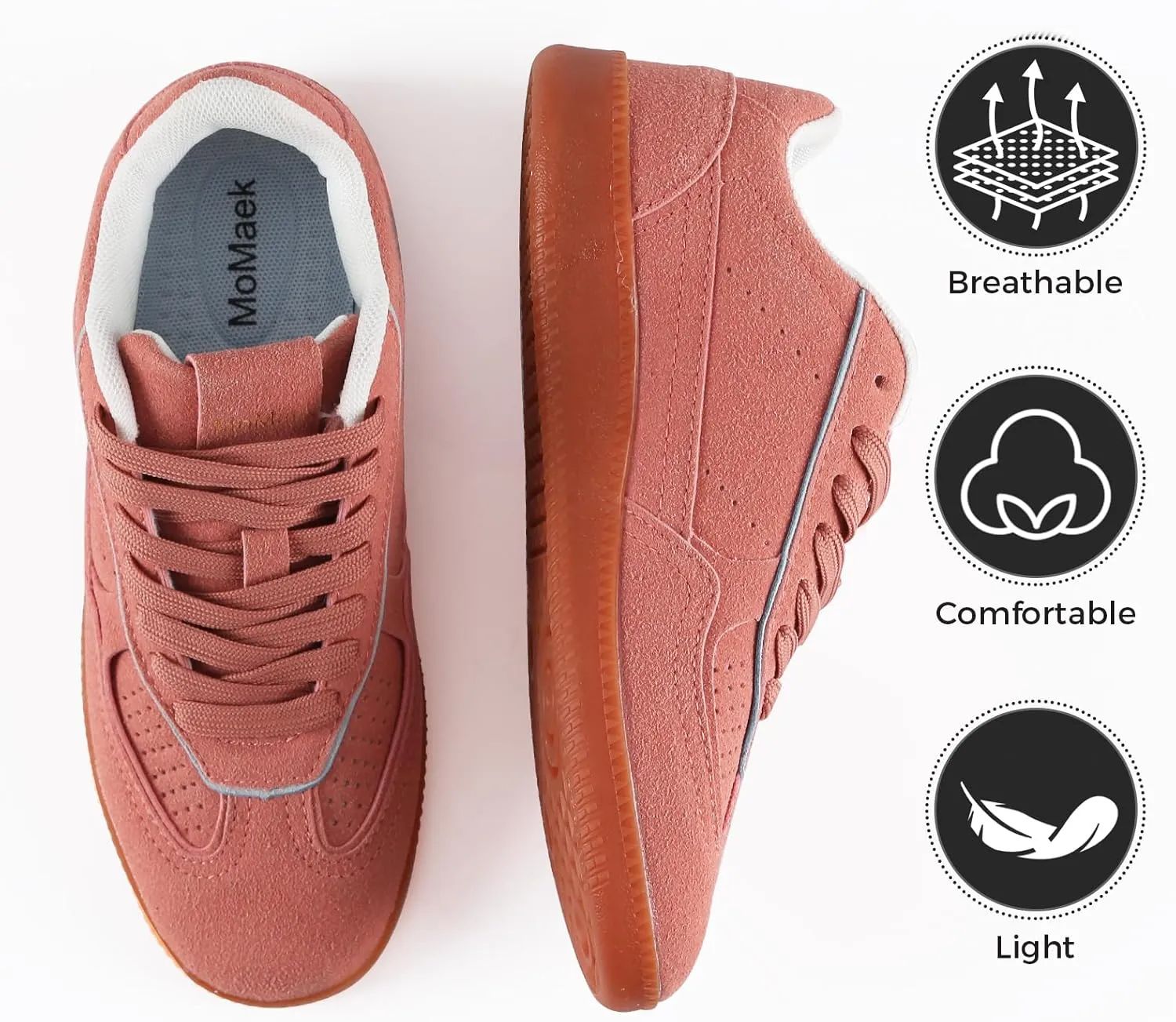 Women's Tennis Skate Sneakers Fashion Classic Retro Gum Sole Shoes Casual Walking Footwear Anti Slip Trainers