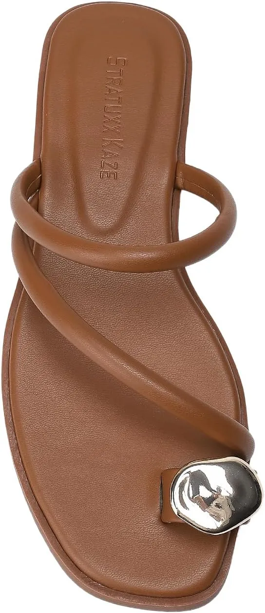 Women's Toe Ring Thong Sandals Open Toe Slide Flat Sandals Casual Summer Flip Flop Flat Sandals
