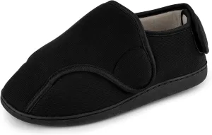 Women's Wide Diabetic Slippers Adjustable Hook and Loop Memory Foam Arthritis Edema Swollen Feet House Shoes Comfortable Breathable Indoor/Outdoor Slip On Slippers