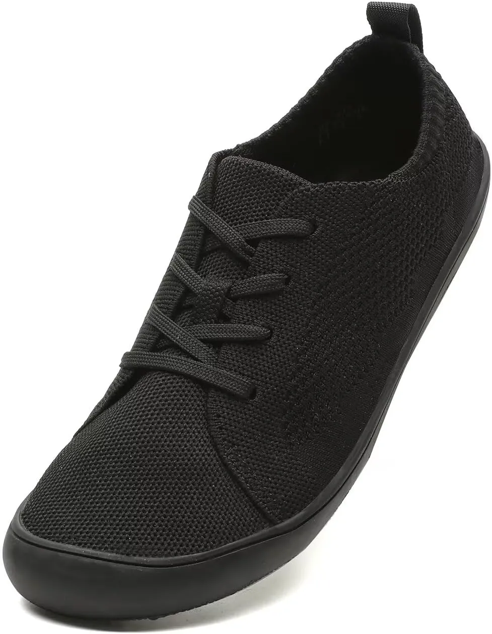 Women's Wide Toe Minimalist Barefoot Walking Shoes Comfort Low Top Knit Lace-up Sneakers Casual Outdoor Tennis Shoes