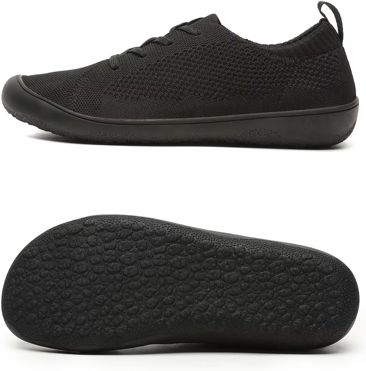 Women's Wide Toe Minimalist Barefoot Walking Shoes Comfort Low Top Knit Lace-up Sneakers Casual Outdoor Tennis Shoes