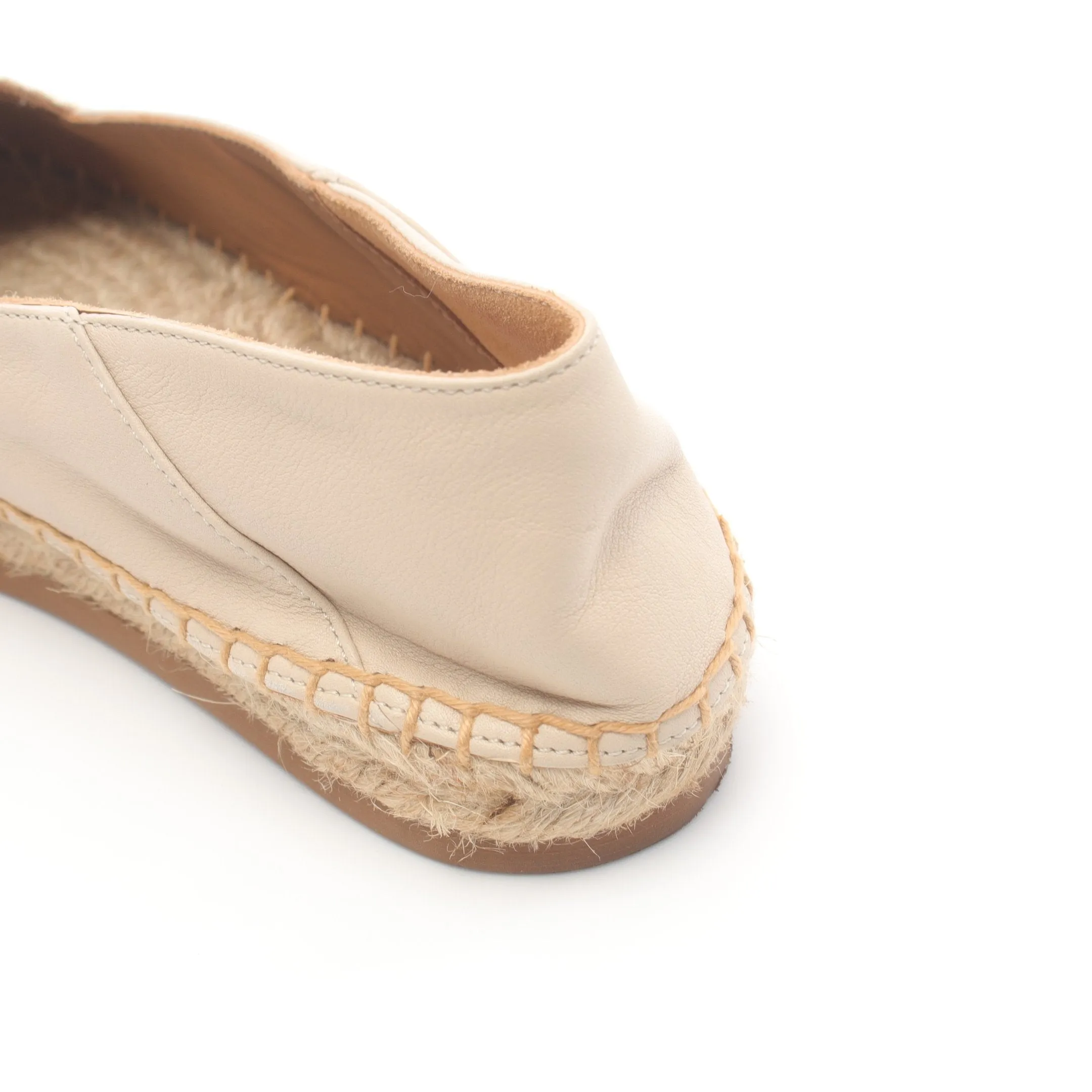 WOODY Flat shoes Leather Canvas Light beige Espadrilles