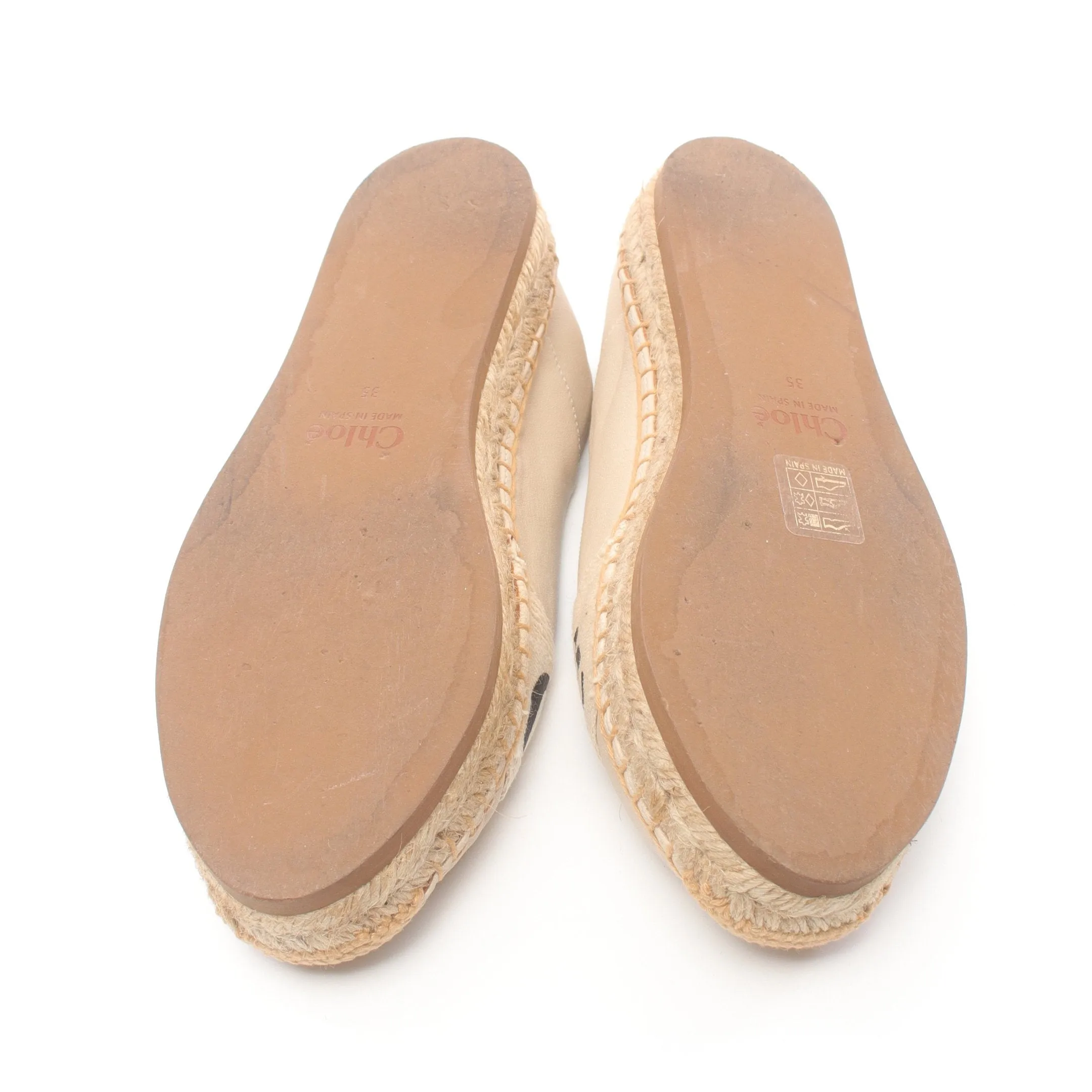 WOODY Flat shoes Leather Canvas Light beige Espadrilles