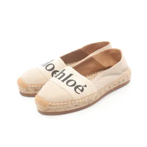 WOODY Flat shoes Leather Canvas Light beige Espadrilles