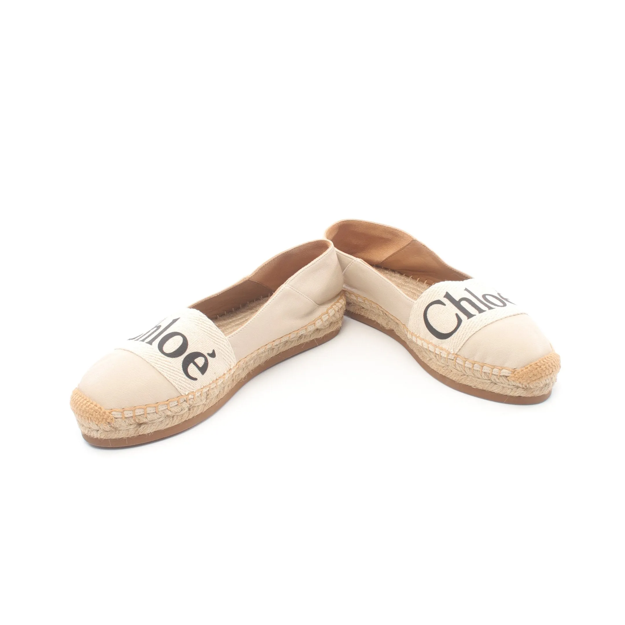 WOODY Flat shoes Leather Canvas Light beige Espadrilles