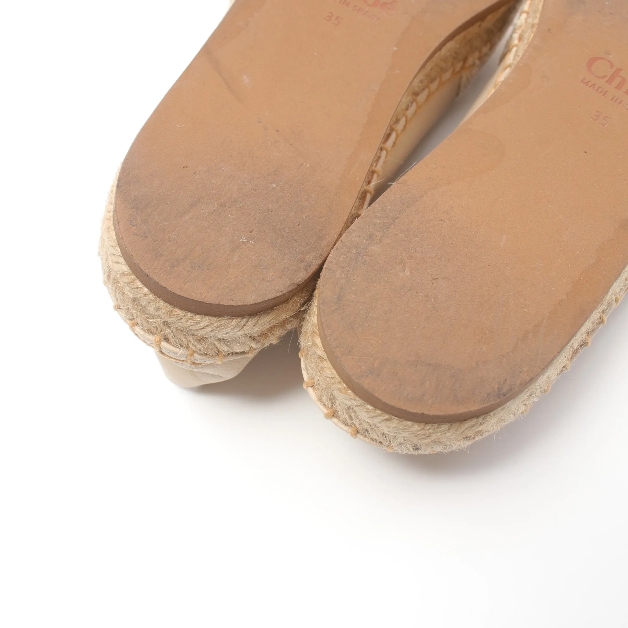 WOODY Flat shoes Leather Canvas Light beige Espadrilles