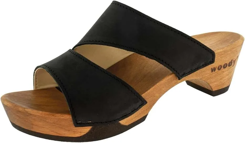woody Women's Clog Mules, Black, 9.5
