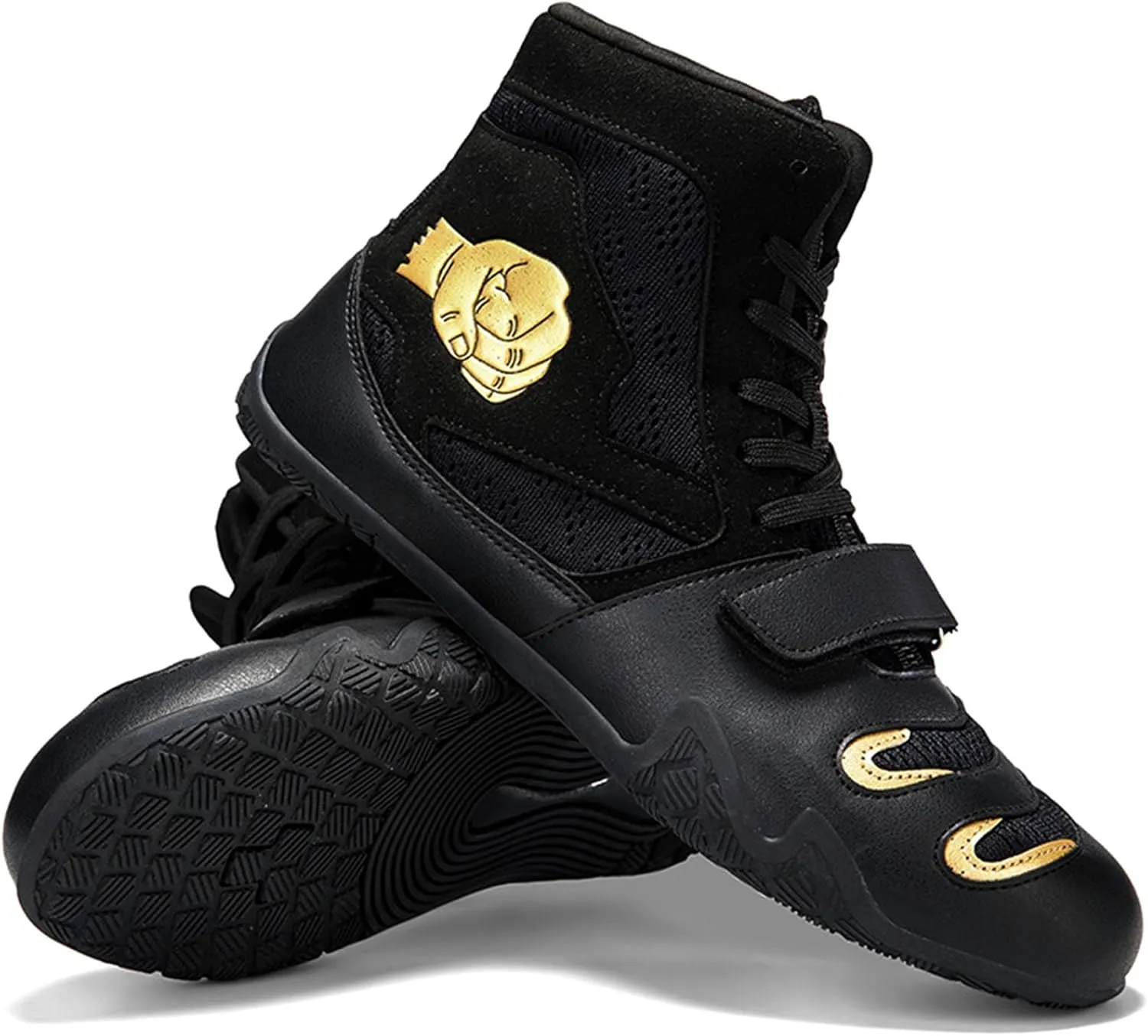 Wrestling Shoes Mens Women Competition Training Boxing Shoes Lightweight Breathable High Top Fitness Sneakers for Weightlifting Powerlifting