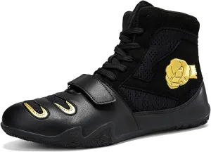 Wrestling Shoes Mens Women Competition Training Boxing Shoes Lightweight Breathable High Top Fitness Sneakers for Weightlifting Powerlifting
