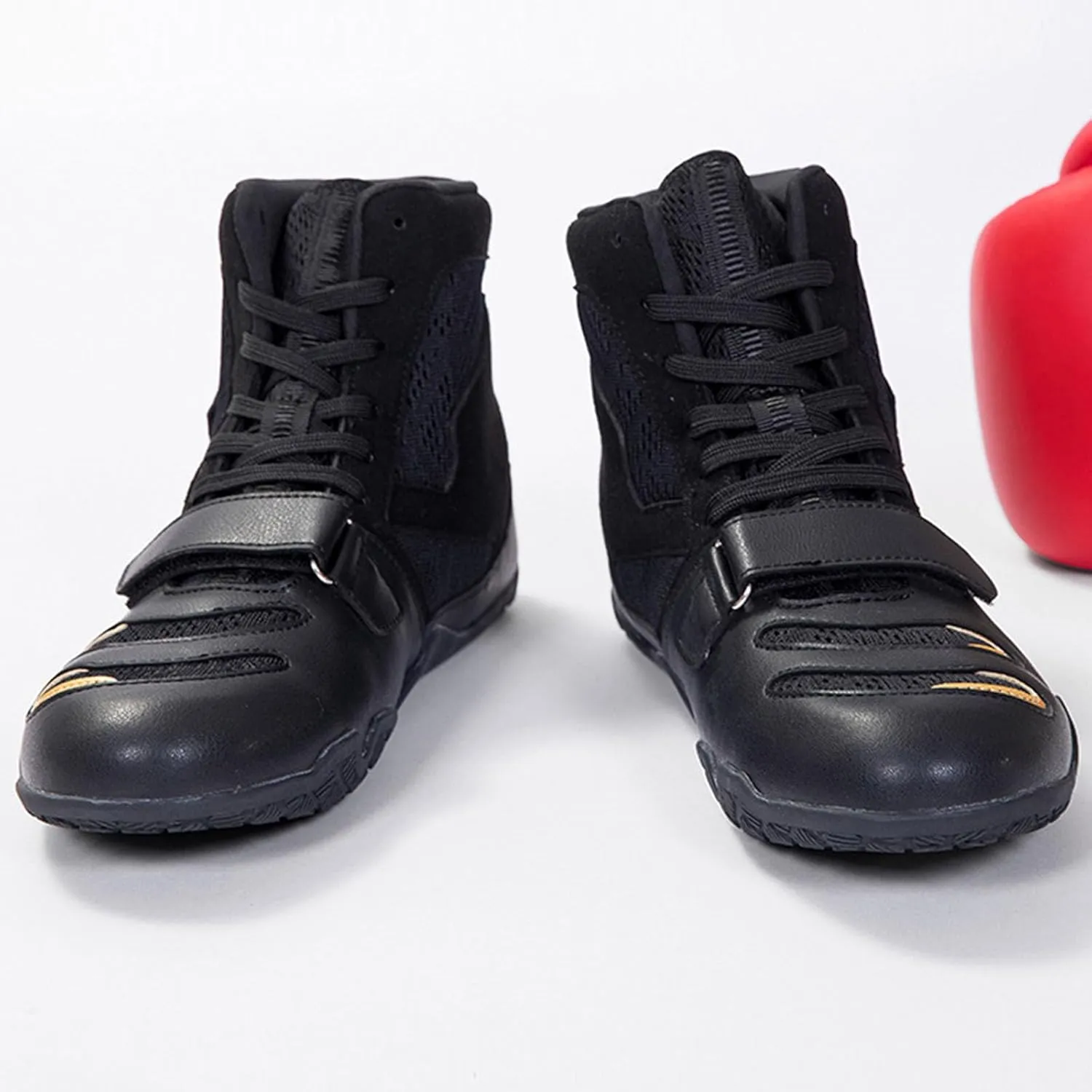 Wrestling Shoes Mens Women Competition Training Boxing Shoes Lightweight Breathable High Top Fitness Sneakers for Weightlifting Powerlifting
