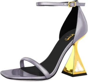 XYD Women Open Toe Block Heeled Sandals Fashion Flared High Heel with Crystals Ankle Strap Pumps Event Party Shoes