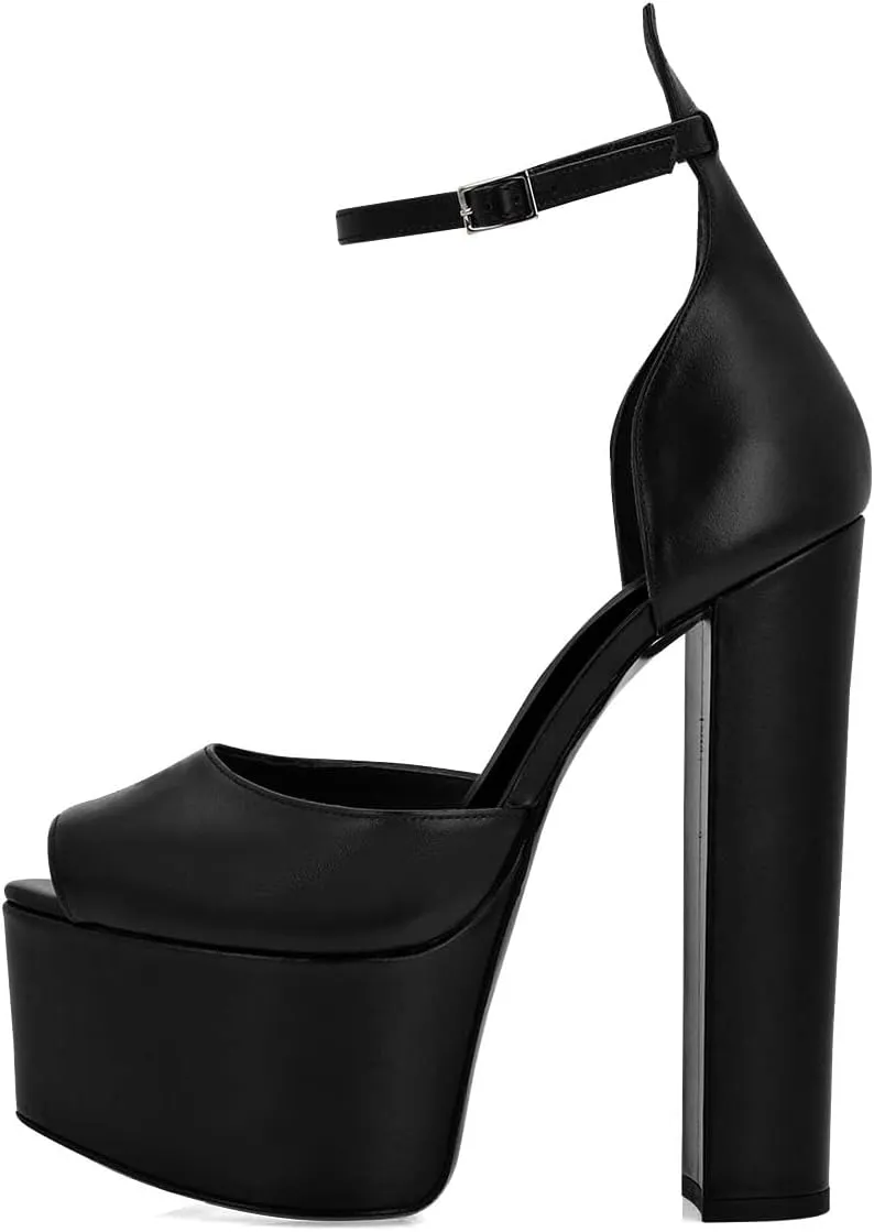 XYD Women's Platform Sandals Peep Toe Sexy Block High Heels Crystal Studs Ankle Strap Pumps Fashion Evening Event Club Shoes