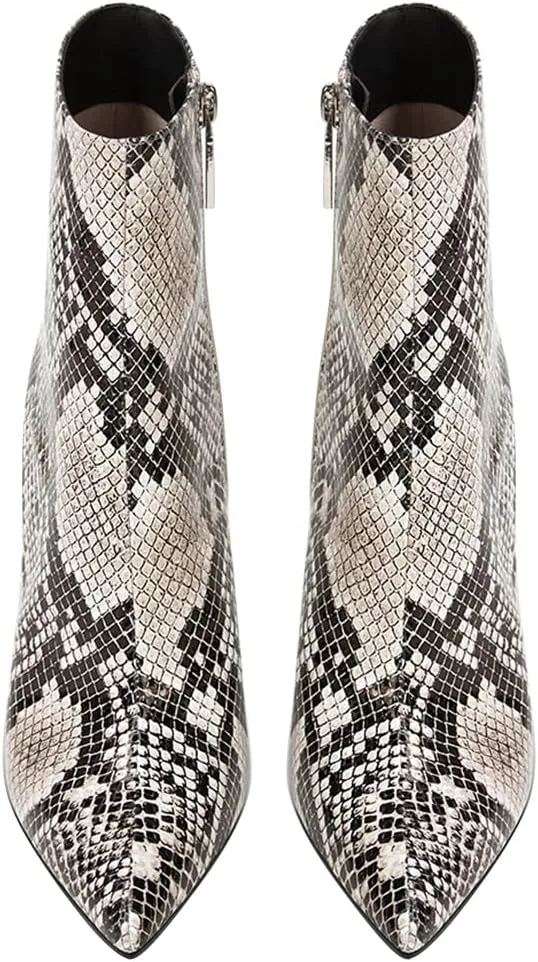 XYD Women's Pointed Toe Ankle Boots, Classic Stilettos High Heels, Zipper Side, Fashion Dress Office Lady Solid Color Booties Shoes