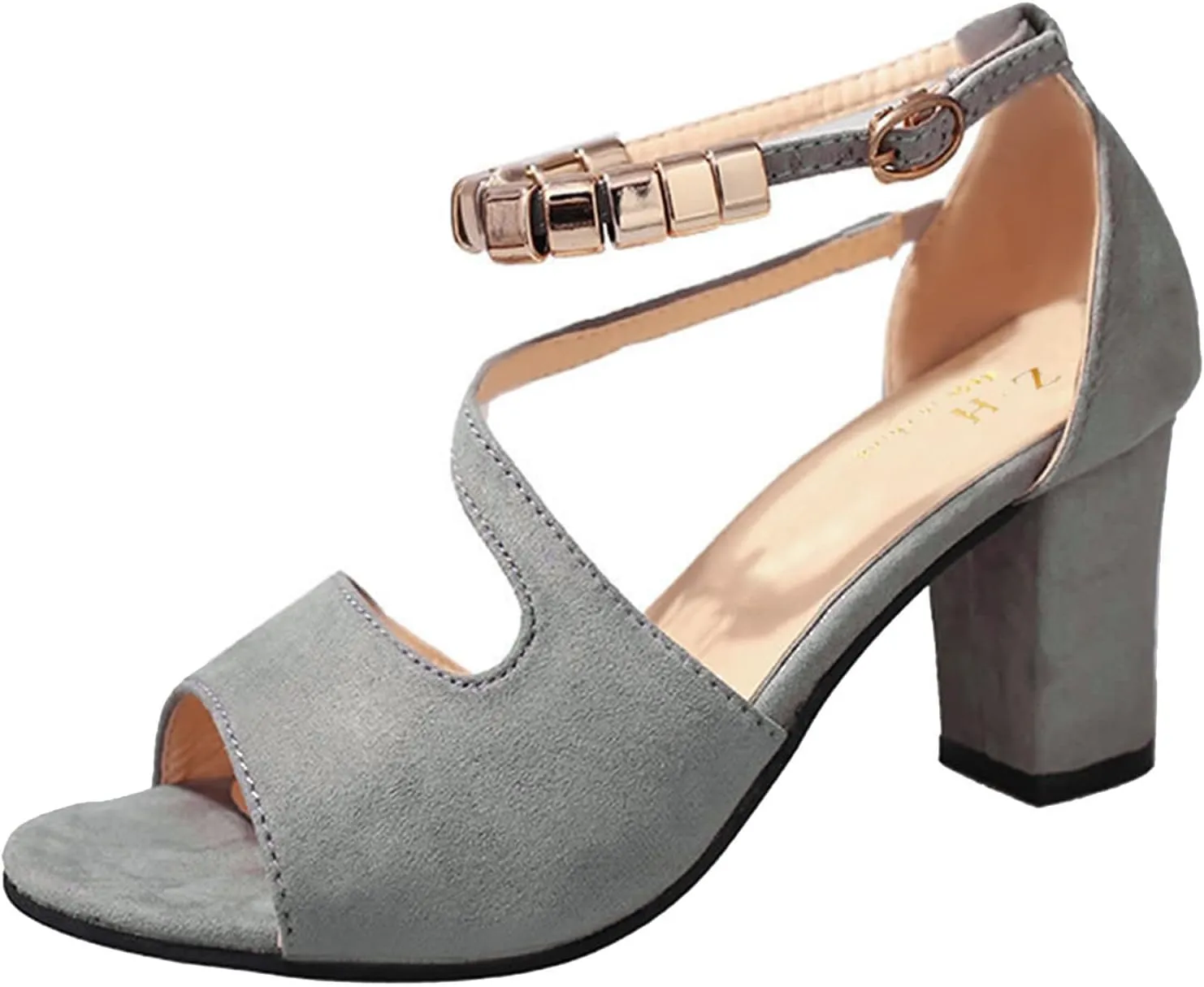 Yanzhenglip Sandals Women Fashion Heels, Women'S Sexy High Heel Sandals Open Toe Pointed Party Sandals, Summer Dressy Low Heel Sandals Hollowed Out Comfortable