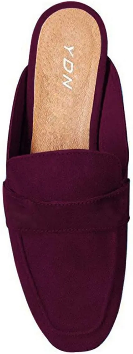 YDN Classic Solid Colour Mules Slippers Flats Almond Pointed Toe Comfort Indoor Casual Slip on Shoes 4-15 US