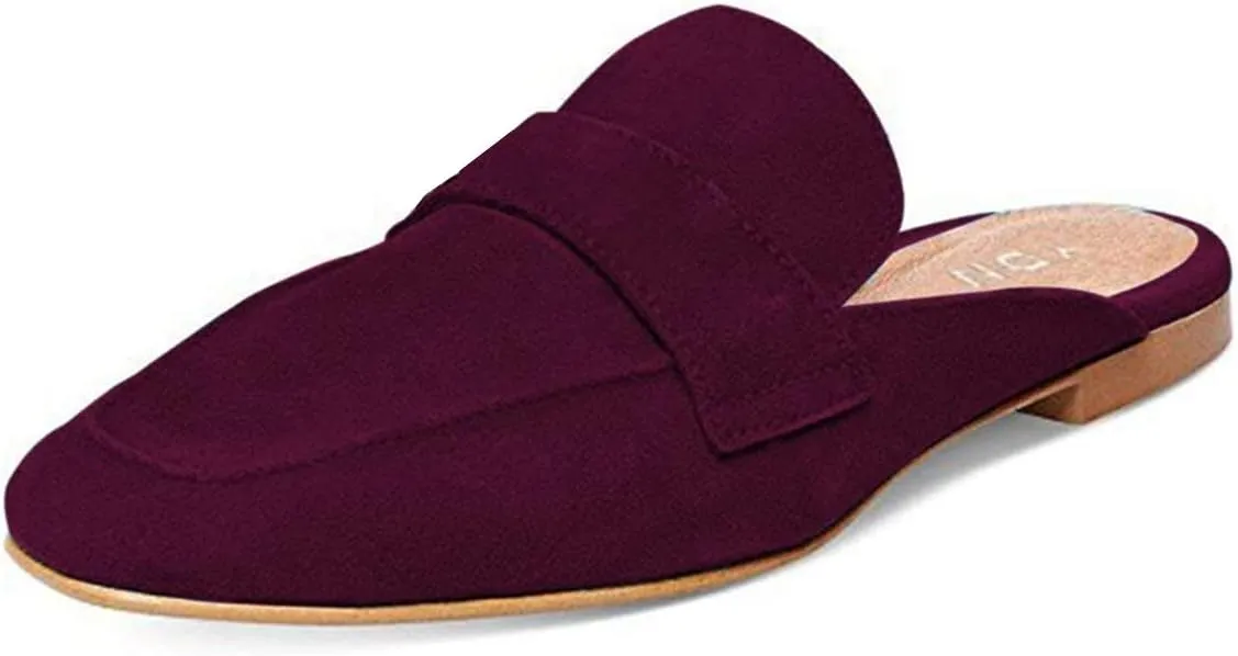 YDN Classic Solid Colour Mules Slippers Flats Almond Pointed Toe Comfort Indoor Casual Slip on Shoes 4-15 US