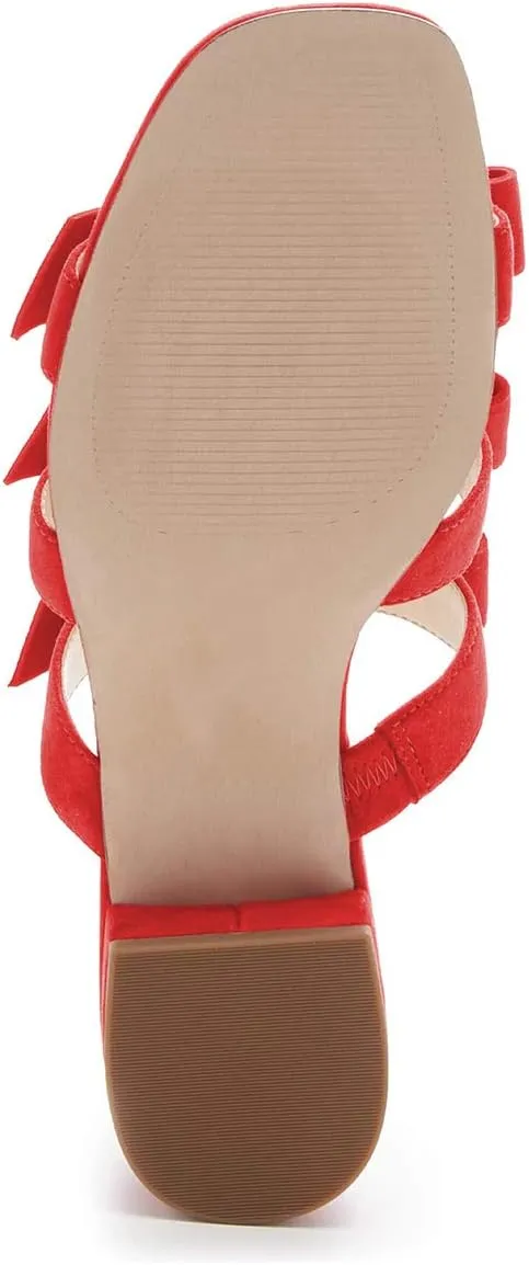 YDN Women Adorable Open Toe Low Heel Slide Sandals Slip on Clogs Mules Block Comfy Sandals Dress Shoes