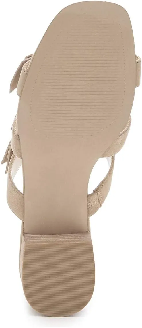YDN Women Adorable Open Toe Low Heel Slide Sandals Slip on Clogs Mules Block Comfy Sandals Dress Shoes
