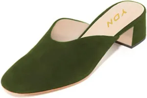 YDN Women Block Low Heels Mules Slip on Clogs Round Toe Pumps Slide Casual Shoe