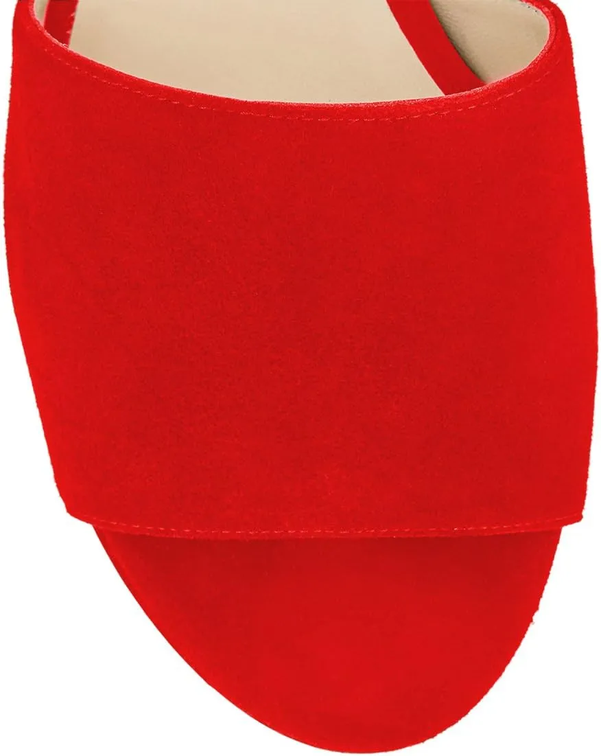 YDN Women Comfy Peep Toe Platform Sandals Slip on Cork Wedge High Heel Mules Beach Casual Outfit Shoes