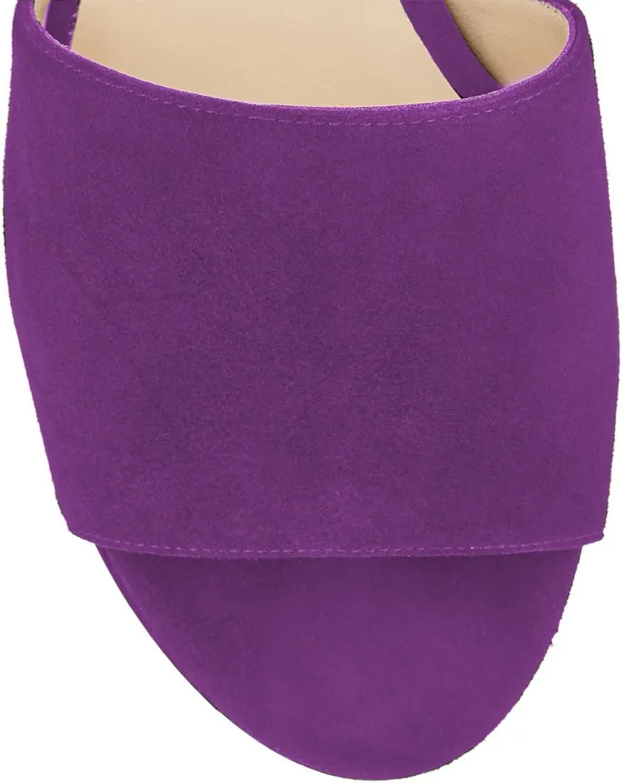 YDN Women Comfy Peep Toe Platform Sandals Slip on Cork Wedge High Heel Mules Beach Casual Outfit Shoes