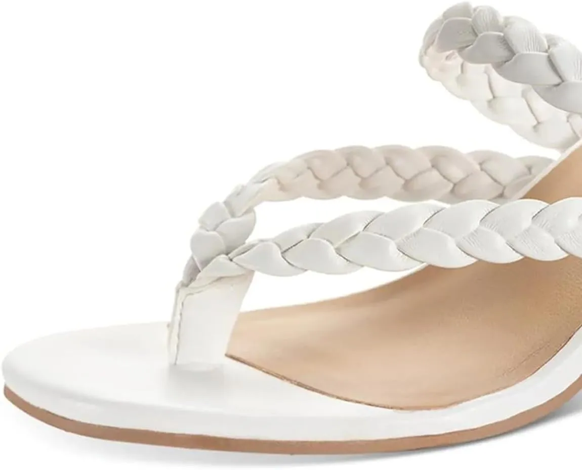 YDN Women Dressy Ankle Strap Flip Flop Square Open Toe Mules Slip On Sandals Braid Slippers Heart Shape Frosted Transparent Chunky Mid Heels Shoes Party Daily Size 4-15 US