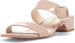 YDN Women Dressy Block Low Heel Mules Slip on Sandals Open Toe Pumps Slide Clogs Shoes