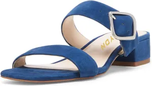 YDN Women Dressy Block Low Heel Mules Slip on Sandals Open Toe Pumps Slide Clogs Shoes