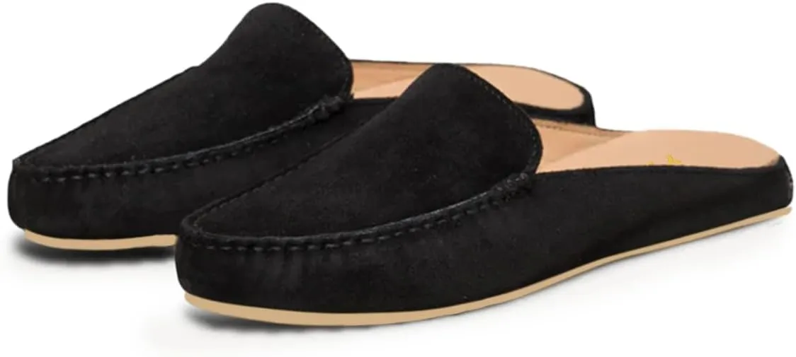 YDN Women Dressy Mules Round Closed Toe Slip On Sandals Slippers Flats No Heels Shoes Shopping Daily Size 4-15 US