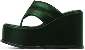 YDN Women Dressy Platform Mules Round Open Toe Slip On Sandals Wide Strap Flip Flop Slippers Wedge High Heels Shoes Party Daily Size 4-15 US