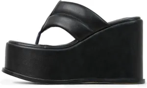 YDN Women Dressy Platform Mules Round Open Toe Slip On Sandals Wide Strap Flip Flop Slippers Wedge High Heels Shoes Party Daily Size 4-15 US