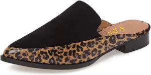 YDN Women Low Heel Mules Slip On Flats Loafers Pointy Toe Clogs Slide Slipper Shoe Size 4-15 US