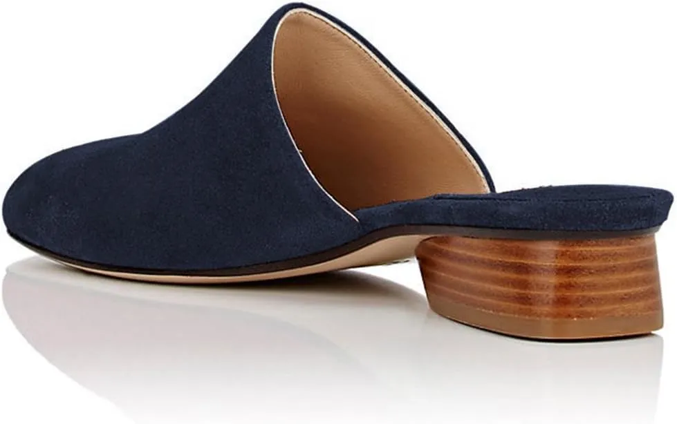YDN Women Stacked Low Heel Mules Slide on Closed Toe Clogs Block Casual Slippers Shoes Size 4-15 US