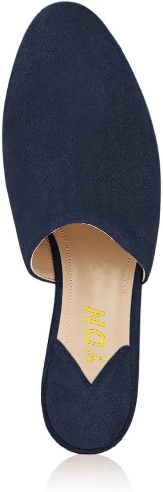 YDN Women Stacked Low Heel Mules Slide on Closed Toe Clogs Block Casual Slippers Shoes Size 4-15 US