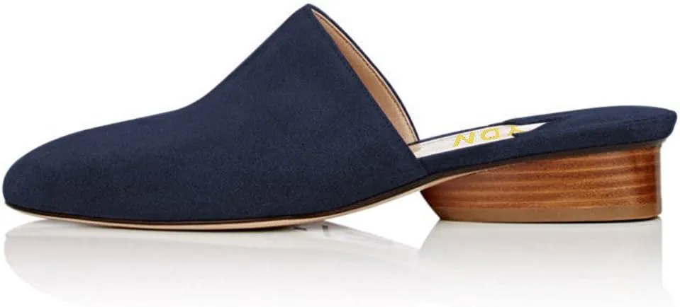 YDN Women Stacked Low Heel Mules Slide on Closed Toe Clogs Block Casual Slippers Shoes Size 4-15 US