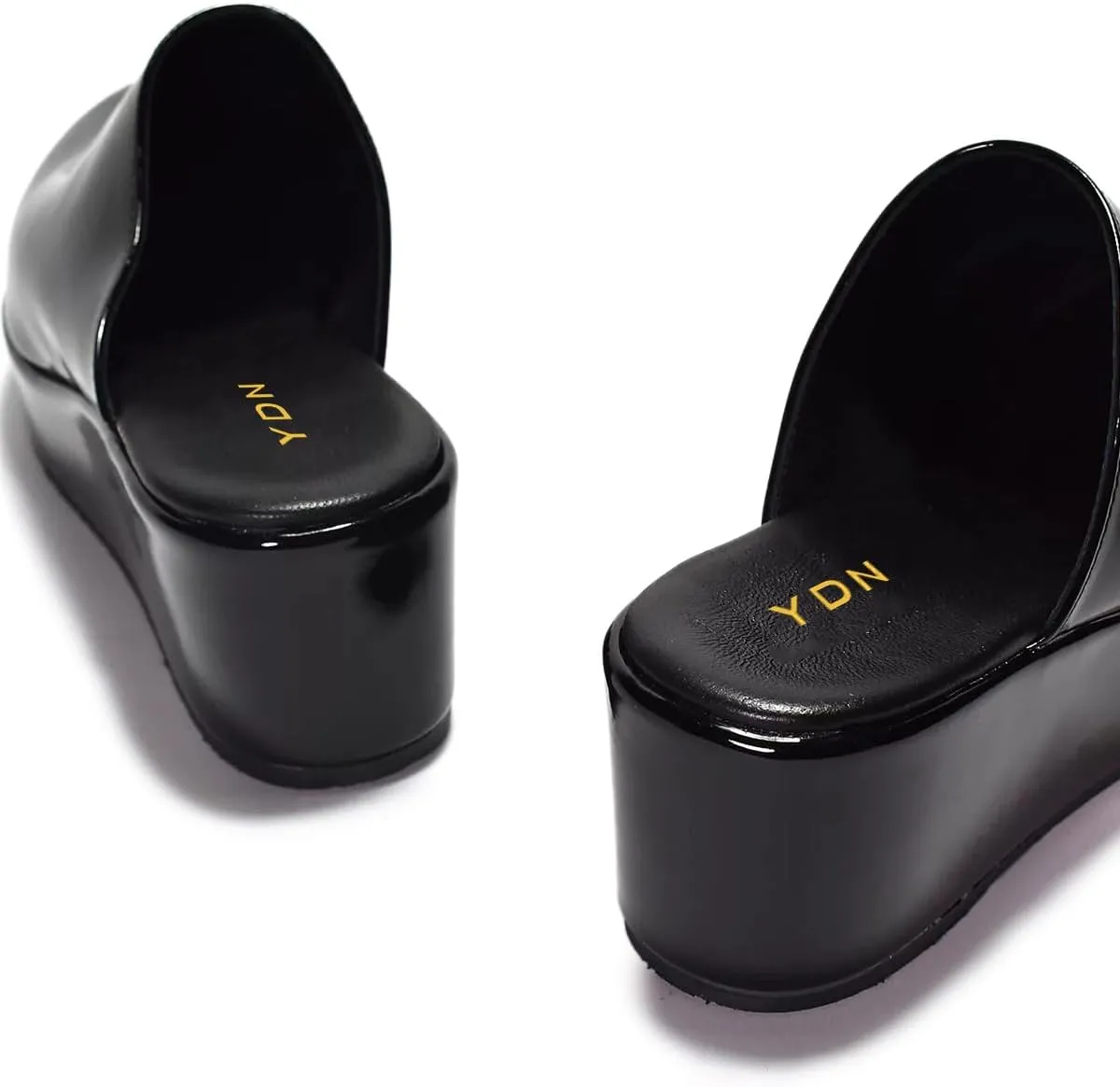 YDN Women's Cute Round Toe Platform Heeled Mules Mid Wedge Heels Slippers Comfort Slip On Sandals Indoor and Outdoor Slide Shoes Size 4-16 US