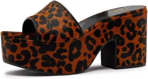 YDN Women's Platform Heeled Mules Round Toe Chunky Block Heels Slip On Comfy Slide Sandals Indoor and Outdoor Slippers Shoes Size 4-16 US